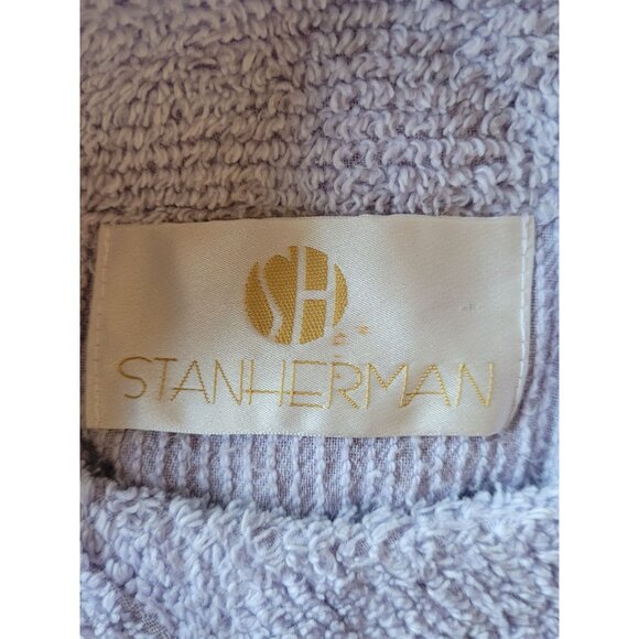 Stan Herman Robe Womens Lilac Terry Cloth Button-Front Short Sleeve Houseoat Che - Picture 7 of 10